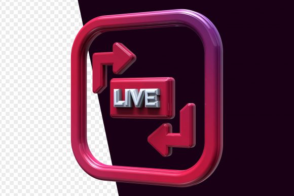 Download 3d Social Media Live Streaming Button - Live Collection
