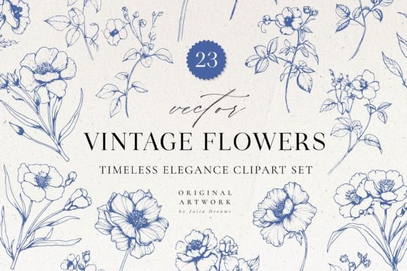 Download Vintage Flowers Timeless Elegance SVG - Time Collection