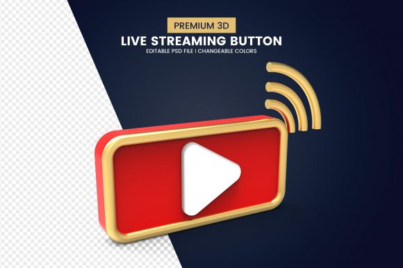 Download Live Streaming Play Button Icon Badge - Live Collection
