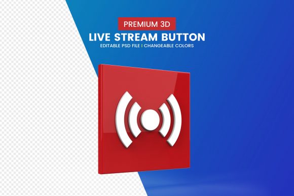 Download Modern 3d Live Streaming Button Icon - Live Collection