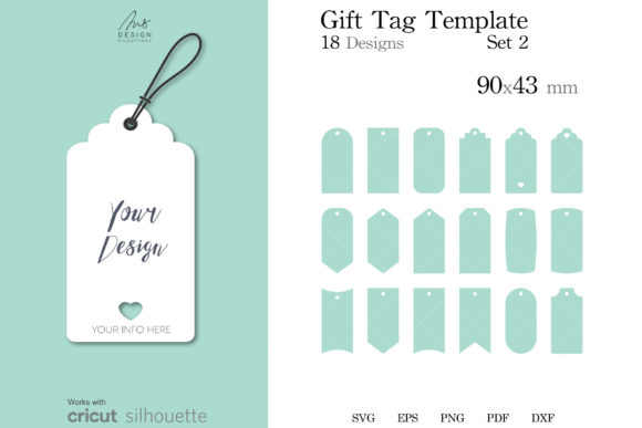 Download 18 Gift Tag Templates SVG Cut File - Gift Collection
