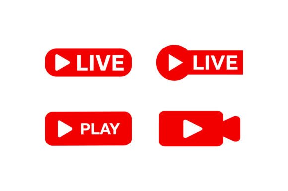 Download Live Streaming Play Button Icon Set - Live Collection