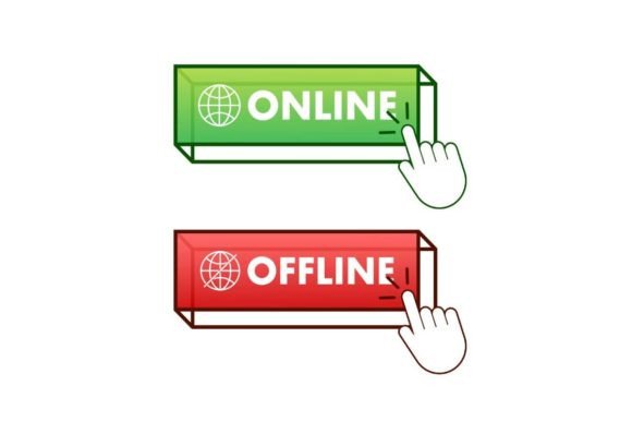 Download Online and Offline Switch, Button. Live - Live Collection