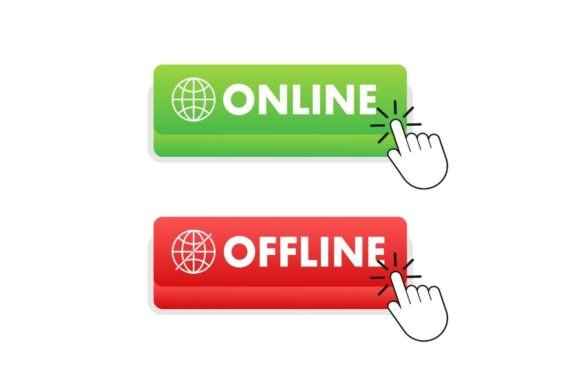 Download Online and Offline Switch, Button. Live - Live Collection